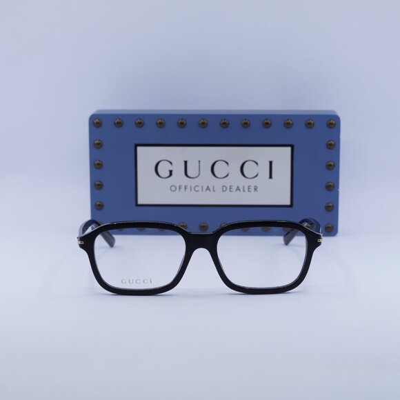 Gucci GG1446O 001 Rectangle Eyeglasses 56mm Black - Picture 4 of 12
